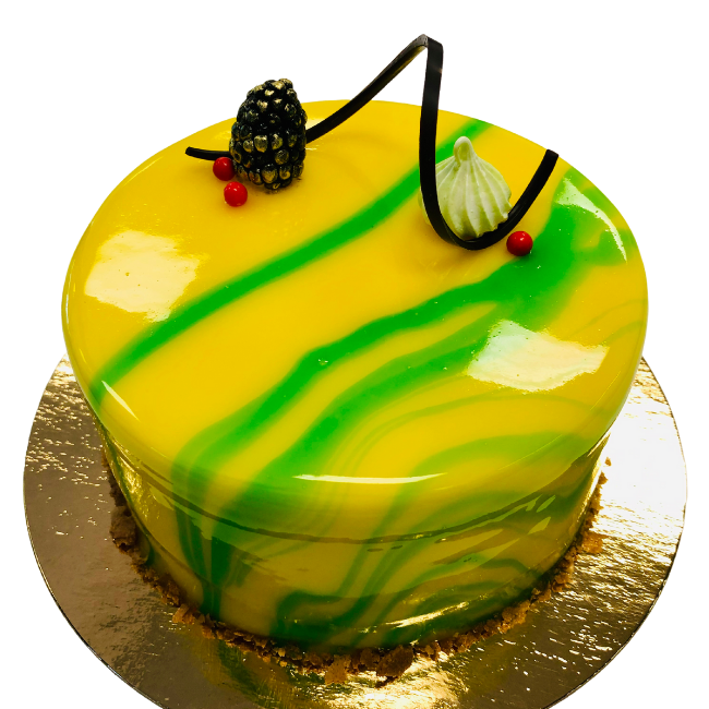 Pandan cake with mirrorglaze | Trivandrum Cake House | Online Cake Shop in  Trivandrum
